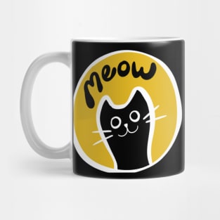 Black Cat Meow Mug